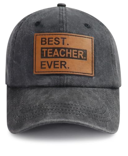Ynbnzneng Teacher Appreciation Gifts for Women Men, Teacher Must Haves Baseball Cap, Leather Pattern Hat, Back to School Thank You Birthday Gifts for New Educator