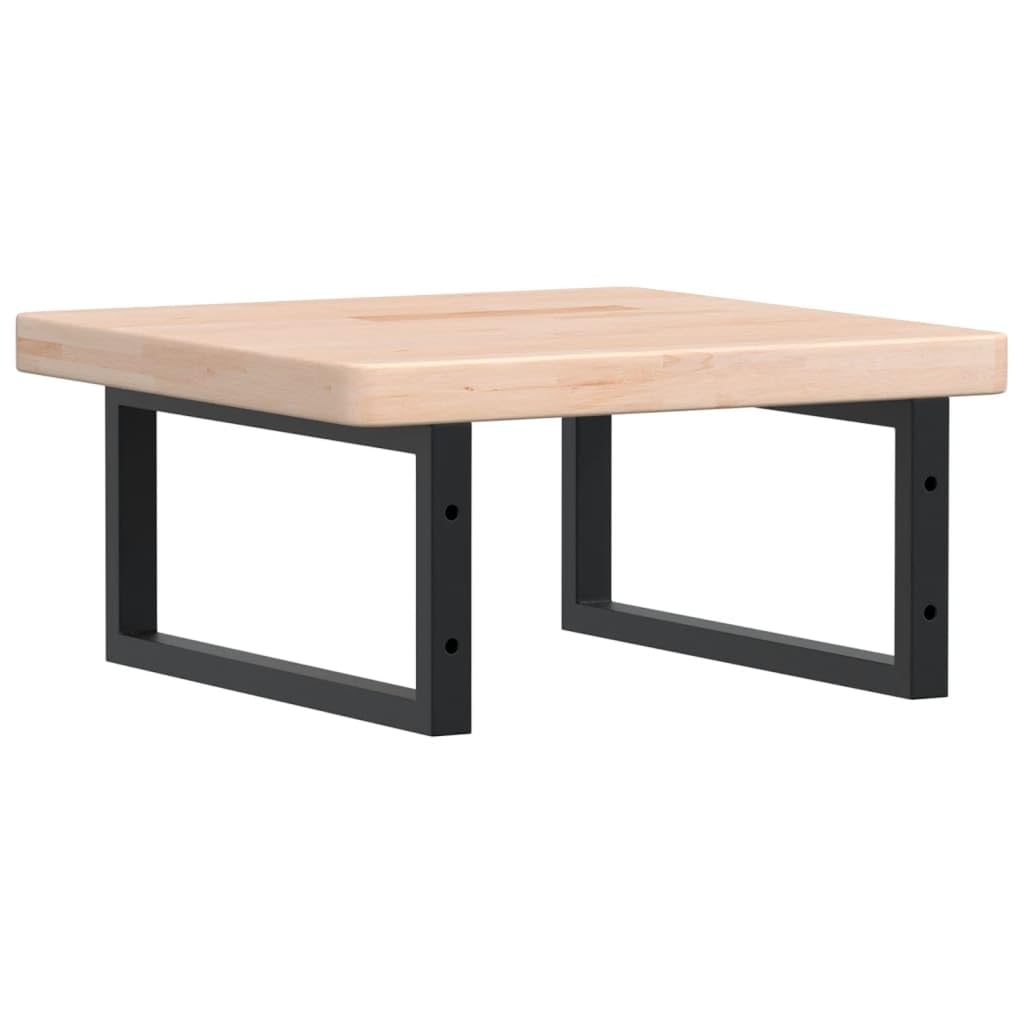 Tapa de lavabo con 2 soportes de acero y placa de madera de roble, incluye 2 tornillos de expansión M8 por soporte y tornillos M5 x 18 para el montaje