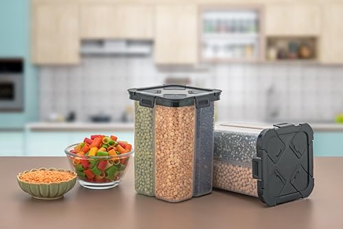 Image of Reffo 4-In-1 Kitchen Storage Containers Set - Plastic Storage Box For Kitchen, Food Jars & Organizers - Durable & Versatile Kitchen Storage Solutions | 2500 Ml | Set Of 1 Pcs