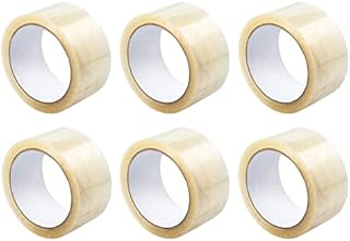 6 x Strong Clear Packaging Tape, Heavy Duty & Low Noise Selotape, with Extra Strong Sticky Adhesive, Suitable for Any Size Boxes/Cartons, 48mm x 66 Metres Per Roll