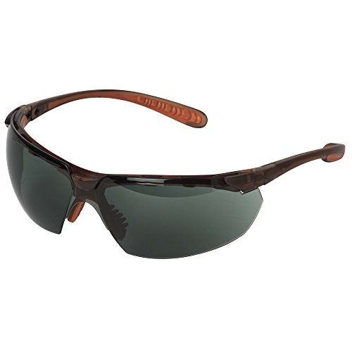Jackson Safety Maxfire Small Safety Glasses (38484), Smoke Anti-Fog Lenses, Brown Frame with Red Tips, 12 Pairs