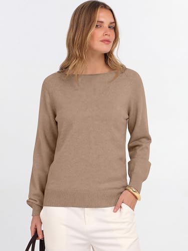 Image of ANRABESS Women Long Sleeve Rolled Neck Fall Lightweight Sweaters Top