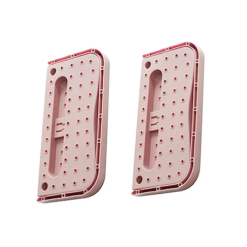 Healifty 2Pcs Foldable Wall Mounted Slippers Organizer Sticky Shoes Holder for Space Saving Storage Home Shoe Rack Pink Easy Installation Neat Floor Space