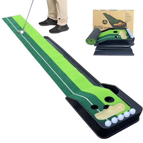 Tapis de putting d'intérieur à 2 trous pour entraînement de golf à la maison et au bureau