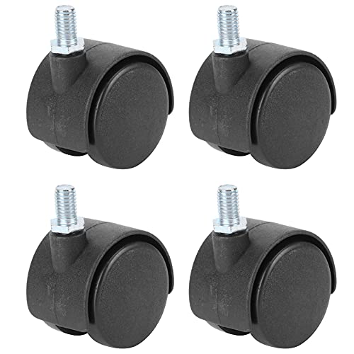 Image of 4PCS 1.5 Inch Swivel Caster Wheels with Threaded Stem - 360 Rotatable Heavy Duty Furniture Casters for Office Chair, Cabinet, Desk, and Bed Frame