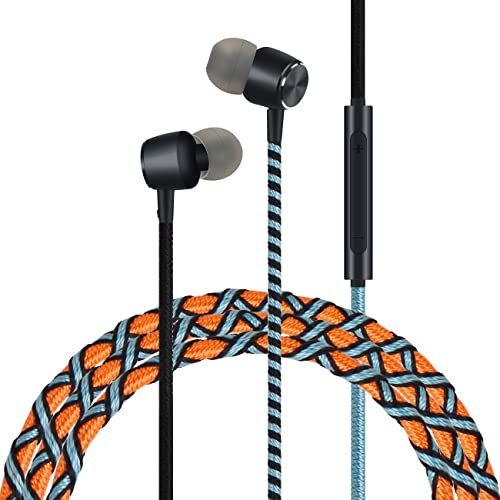 Écouteurs intra-auriculaires anti-nœuds en tissu tressé pour smartphone et PC