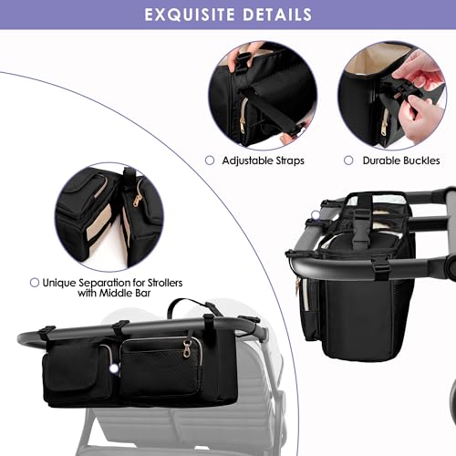 Prokva Double Stroller Organizer Compabitle with BOB Duallie and City Mini GT2 Double Stroller - Image 4