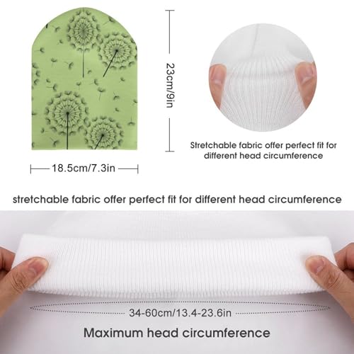 Flower of Dandelion Pattern Kids Beanie Hat for for Girls Boys Children Cap Winter Knitted Chemo Cancer Headwear Accessories Gifts Decoration Black2