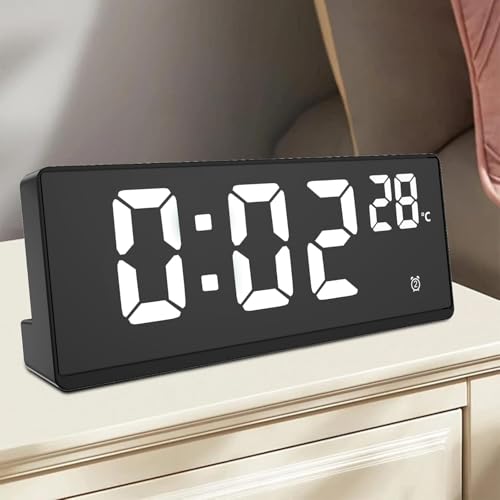 Image of STL Smart Digital Alarm Clock with LED Display, Auto Sensor Night Light, Time Date Temperature Display, Loud Alarm Clock for Heavy Sleepers, Bedside Table, Study Desk and Office Use