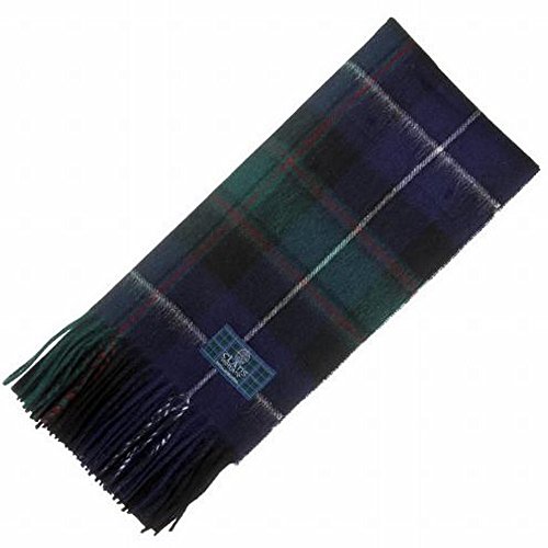 The Scotland Kilt Company Unisex 100% Scottish Wool Scarf Long Neck Shawl with Fringe - MacRae Hunting Modern Tartan - Green - 55 x 12