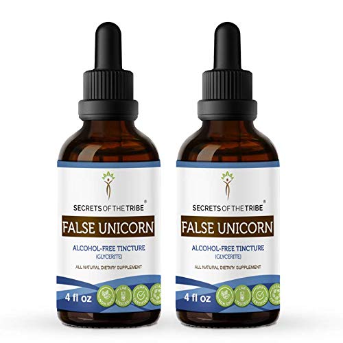 False Unicorn Alcohol-Free Liquid Extract, Wildcrafted False Unicorn (Chamaelirium Luteum) Dried Root Tincture Supplement (2x4 FL OZ)