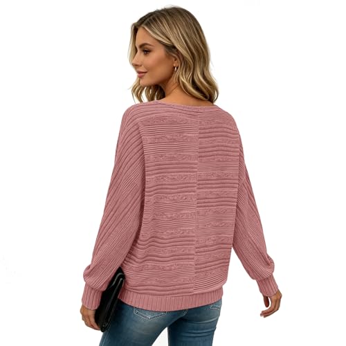 Image of Women's Batwing Tunic Tops, Long Sleeve Shirts Blouses, Business Casual Sweater for Office Work