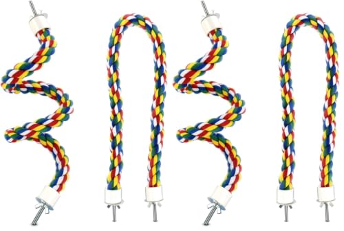 Image of 23.6 Inches Colorful Rope Perch for Bird Bungee Climbing Swing Parrot (Pack of 2)