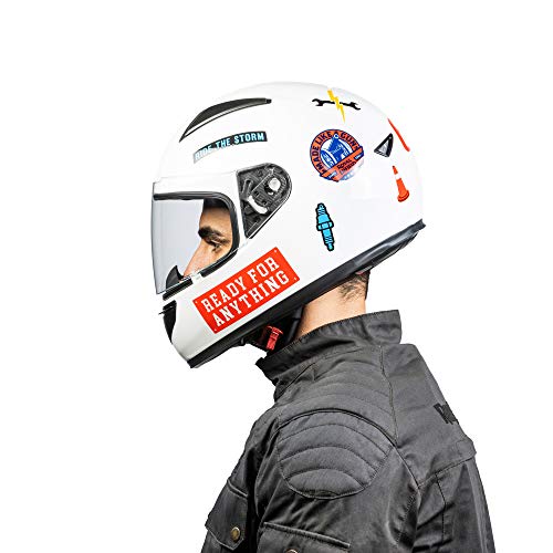 Image of Royal Enfield Full Face Helmet with clear Visor White, Size: XL(61-62cm)