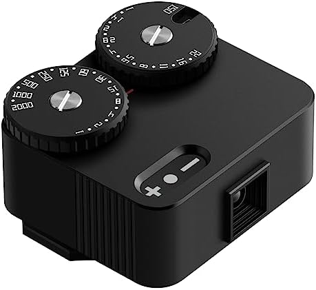 TTartisan Light Meter with Two Dial Electronic Camera Light Meter Hot/Cold Shoe Fixing Camera Photometer Photography Set-top Light Meter, Adjust Shutter Speed, ISO (Black)