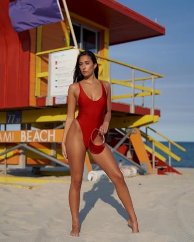 Ocean Blues Women's Sexy Thong One Piece Swimsuit High Cut Adjustable One Piece Bathing Suits2