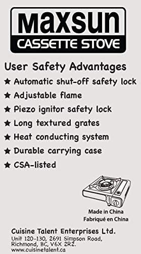 Miniatura 4 de Estufa de gas Max MS-2500, hasta 8000 BTU, estufa de campamento, con estuche de transporte (rojo)