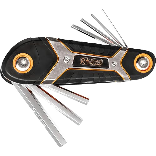 RICHMANN Folding HEX Key Set 8 pieces ( 1,5-8mm ) Hexagonal Wrench Set made of Cr-V steel ( H1,5 H2 H2,5 H3 H4 H5 H6 H8 ) - Image 2