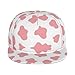 Unisex Adult Cute Cow Print Pink Baseball Cap Snapback Dad Hat for Camping Golf Outdoor Activities, Fashionable Adjustable Snap Military Cap, One Size Fits Most