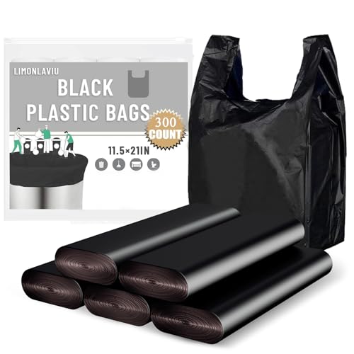 LimonLaviu Plastic Bags Black, (11.5'x 6.5