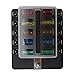 Produktbild KKmoon 10 Weg Klingenhalter Fuse Box mit LED Warnung Beleuchtungssatz für Auto Boot Marine Trike 12V 24V