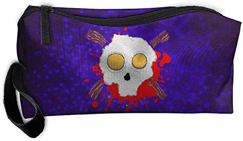 Preisvergleich Produktbild 1299 Kulturbeutel, Motiv: Eier und Speck, Totenkopf, gekreuzte Knochen