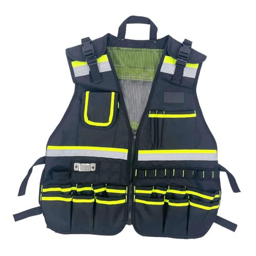 weidrtily Colete de ferramentas para eletricista, organizador de marcenaria, armazenamento de equipamentos essenciais em ambientes de trabalho ocupados, bolsa de ferramentas especiais, colete, estilos