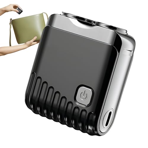 Palaufr Máquina De Afeitar Facial Para Hombres,Recortadora De Barba Portátil - Afeitadoras Eléctricas Rotativas USB Para Hombres,Para Baño Dormitorio Exterior Viajes Papá Novio Abuelo Colega