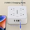 Surge Protector Power Strip - CHCORE 5Ft Braided Extension Cord with 8 Outlets with 4 USB (2 USB C) Charging Ports, Flat Plug Multi Plug Outlet Extender Charging Station for Home Office, ETL, White #2
