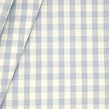 Gewebter Baumwollstoff Vichy Karo 1cm Hellblau Stoff 100% Baumwolle Meterware Webware, ab 0,5 Meter