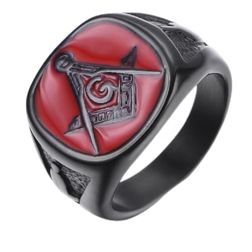 Symbole franc-maçon bague anti-oxydation pour homme au style punk