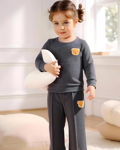 Image of Weebaby Toddler Girl Clothes Infant Girl Sweatsuit Baby Pant Set Outfits Fall Winter Clothing Little Clothes for Girl