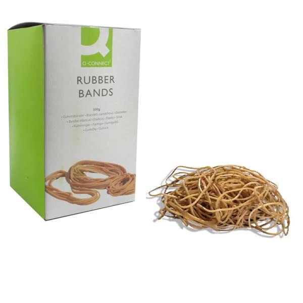Q-Connect Rubber Bands No.19 88.9 x 1.6mm 500g + Free finchley Refill Pen (5)