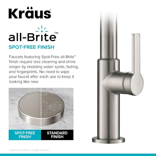 Image of KRAUS Oletto High-Arc Tall Single Handle Pull-Down Kitchen Faucet in Spot Free Stainless Steel, Height 20 3 /8 inch, KPF-2821SFS