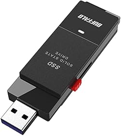 バッファロー SSD 外付け 2.0TB USB3.2 Gen2 読込速度600MB/秒 PS5/PS4メーカー動作確認済 コンパクト 小型 Type-Cアダプター付属 ブラック SSD-SCT2.0U3BA/N