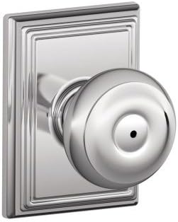 SCHLAGE F40GEO625ADD Addison Collection Georgian Privacy Knob, Bright Chrome