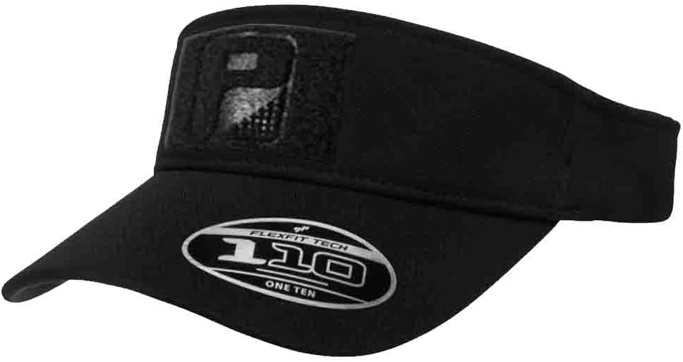 Pull Patch Tactical Visor | Authentic Flexfit + Adjustable Curved Bill Visor | 3x2 Inch Loop Surface to Attach Morale Hook Patches | (Black)