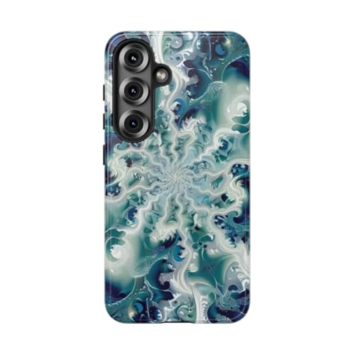 Coque Samsung S25 tourbillon fractal pour éviter les rayures avec style rigide brillant