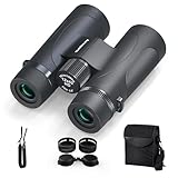 12x42 Binoculars for Adults High Powered - Aurosports Nitrogen-Purged IPX7 Waterproof HD Binoculars for Bird Watching and Hunting with BAK4 Prism Long Range Binocular Black