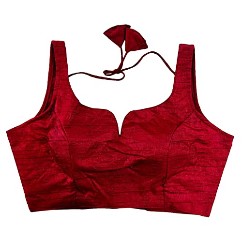 Image of Pujia Mills Women's Heavy Phantom Silk Bollywood Style Sleeveless Trendy Blouse(Veda)