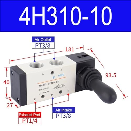 Distributeur pneumatique 4H310-10 de commande manuelle 5/2 voies - 3