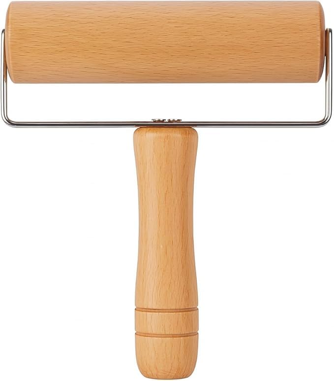 Fitto 10cm Wooden Rolling Pin - Premium Quality Baking Tool for Pastry, Dough, and Pizza - Durable, Easy to Clean, Perfect for Kids and Adults, Non-Stick Surface, Kitchen Essential