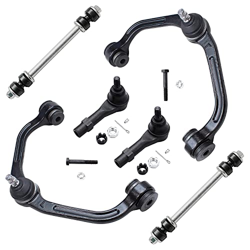 Image of Detroit Axle - 6pc Front End Control Arms Kit for Ford Ranger Mazda B2300 B2500 B3000 B4000, 2 Upper Control Arms w /Ball Joint 2 Sway Bar Links 2 Outer Tie Rod Ends Replacement