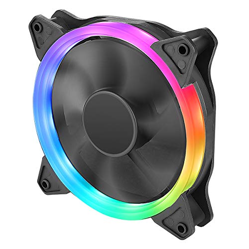 Combrite PC Case Cooling Fan Rainbow RGB LED Halo Ring 120mm (12CM) With Universal 3 Pin And 4 Pin Connectors - Image 4