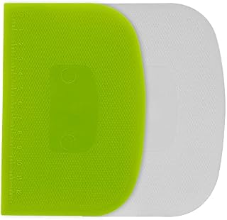 Zikrange Dough Scraper Set of 2 (9.5cmx12cm) Food Grade Plastic, Non-Sticky & Flexible Dough Cutter for Pizza, Pastry, Bread Baking & Cake Decoration (Pack of 2)