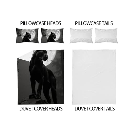 Housse de couette double guépard 200x200cm en microfibre avec ses taies - 4