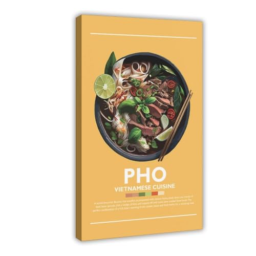 Pho impression sur toile tableau vietnamien minimaliste decoration murale maison 50x76