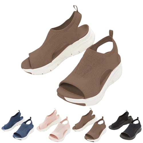 Sandalias de cuña con pedrería para mujer, zapatos de plataforma ortopédicos para verano 3