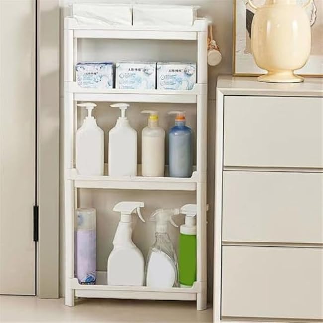 Multilayered Bathroom Accessory Rack Water Resistant Plastic Storage Solution