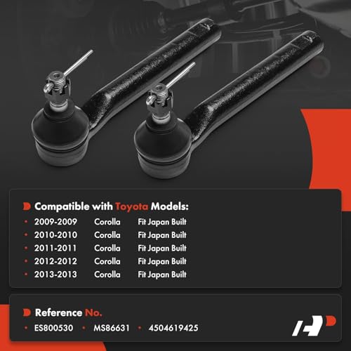 A-Premium 2 x Front Outer Tie Rod Ends, Compatible with Toyota Corolla 2009 2010 2011 2012 2013 by A-premium - Image 2